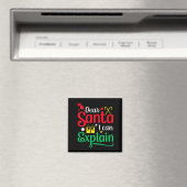楽しいクリスマスのサンタへの手紙 おかしい冗談Tシャツ マグネット (インサイチュ (食洗機))