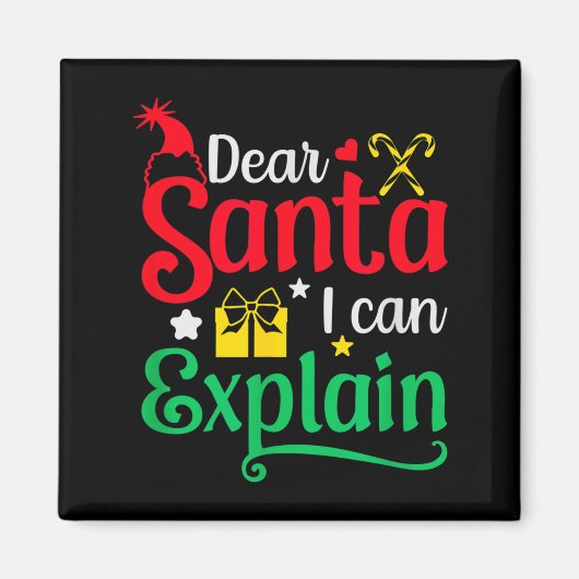楽しいクリスマスのサンタへの手紙 おかしい冗談Tシャツ マグネット (正面)