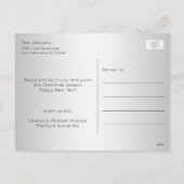 楽しいクリスマスのサンタ HOHOHO ファミリーポートレート フォト シーズンポストカード (裏面)