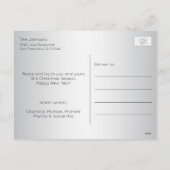 楽しいクリスマスのサンタ HOHOHO 家族の肖像写真 シーズンポストカード (裏面)