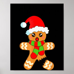 楽しいクリスマスのジンジャーブレッドマンクッキー、やばい! ポスター