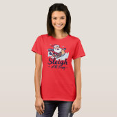 楽しいクリスマスのソリ Tシャツ (正面フル)
