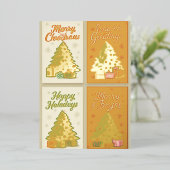 楽しいクリスマスのホリデーカードセット - 祝祭的なグリーティング 箔シーズンカード (立ち正面)