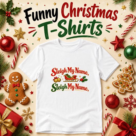 楽しいクリスマスのユーモア 私の名前をソリに乗せて Tシャツ