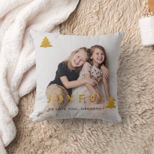 楽しいクリスマスの休日の写真おばあちゃん クッション (ブランケット)