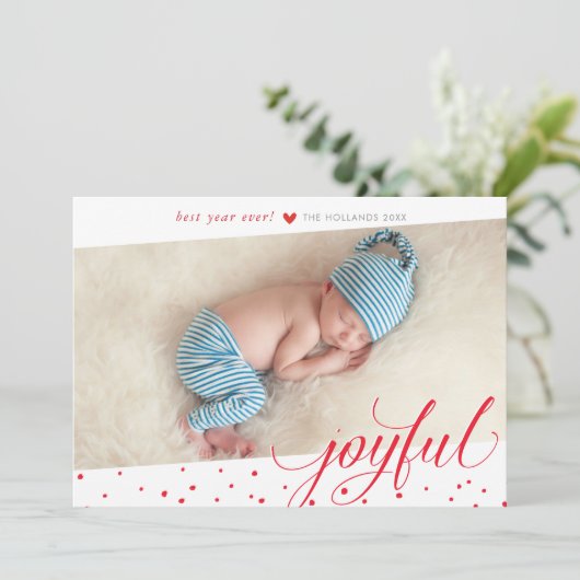 楽しいクリスマスの休日スタイリッシュ書道の赤 シーズンカード (スタンド正面)