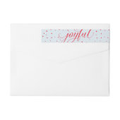 楽しいクリスマスの休日スタイリッシュ書道の赤 ラップアラウンドラベル (裏面)