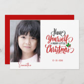 楽しいクリスマスの休暇の写真を撮る シーズンカード (正面/裏面)