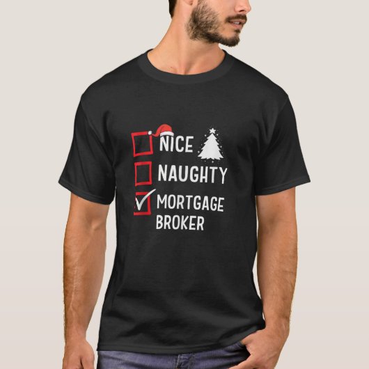 楽しいクリスマスの住宅ローン・ブローカーの面白いホリデー Tシャツ (正面)