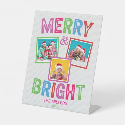 楽しいクリスマスの写真看板 台座サイン (正面)