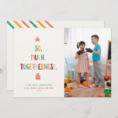 楽しいクリスマスの写真 とても仲が良い レトロ シーズンカード (正面/裏面)