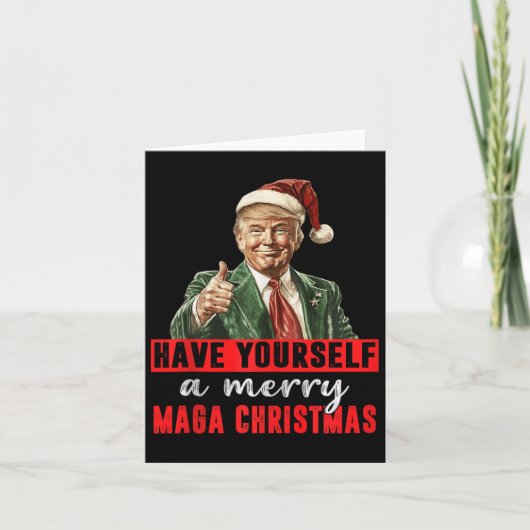 楽しいクリスマスの切り札おもしろいを持っている カード (正面)