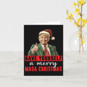 楽しいクリスマスの切り札おもしろいを持っている カード (黄色い花)