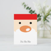 楽しいクリスマスの可愛いミニマルサンタの顔 ポストカード (スタンド正面)