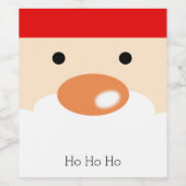 楽しいクリスマスの可愛いミニマルサンタの顔 ワインラベル (シングルラベル)