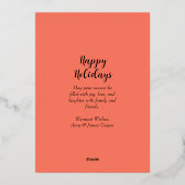 楽しいクリスマスの季節のあいさつ冬のフローラ 箔シーズンカード (裏面)