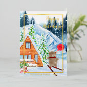 楽しいクリスマスの季節の挨拶 箔シーズンカード (立ち正面)