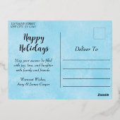 楽しいクリスマスの季節の挨拶 箔シーズンポストカード (裏面)