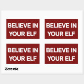 楽しいクリスマスの家族おそろい Elf を信じて 長方形シール (シート)