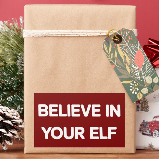 楽しいクリスマスの家族おそろい Elf を信じて 長方形シール (クリスマス)