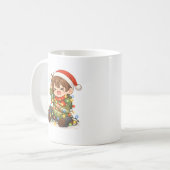 楽しいクリスマスの少年マグカップ コーヒーマグカップ (正面左)