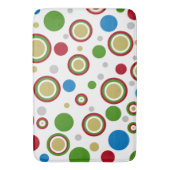 楽しいクリスマスの幾何学的な赤、緑、青 バスマット (正面縦)