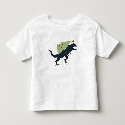 楽しいクリスマスの恐竜 トドラーTシャツ (正面)