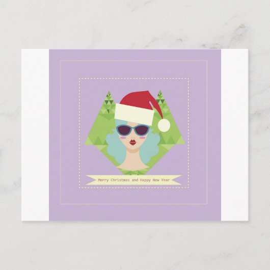 楽しいクリスマスの新年 シーズンポストカード (正面)