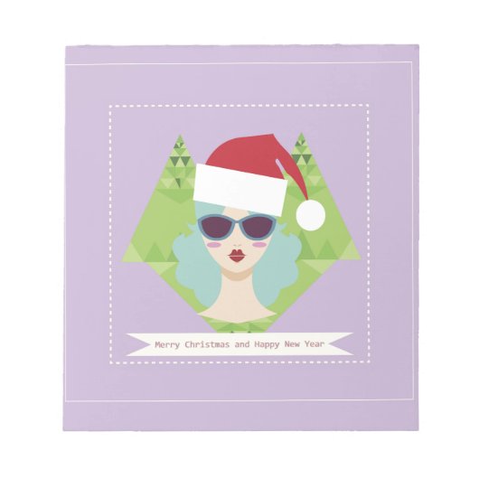 楽しいクリスマスの新年 ノートパッド (正面)