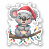 楽しいクリスマスの服 ナマケモノ コアラ クリスマスクラブ シール (正面)