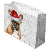 楽しいクリスマスの犬フレンチブルドッグ愛好家ホリデー ラージペーパーバッグ (裏面アングル)