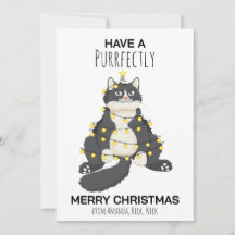 楽しいクリスマスの猫ミニマルアニマルラバー