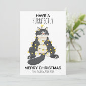 楽しいクリスマスの猫ミニマルアニマルラバー シーズンカード (スタンド正面)