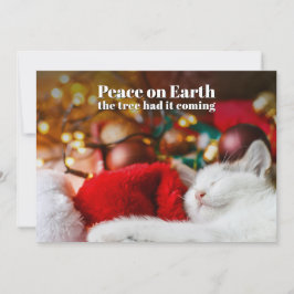 楽しいクリスマスの眠る猫の平和 シーズンカード