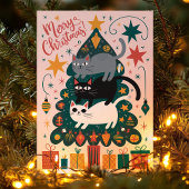 楽しいクリスマスの積みねこ シーズンカード