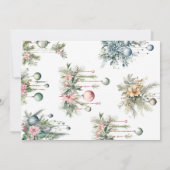 楽しいクリスマスの花の誕生日写真 招待状 (裏面)