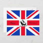 楽しいクリスマスの英国国旗の郵便はがき シーズンポストカード (正面/裏面)