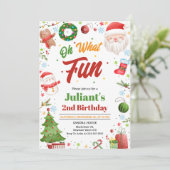 楽しいクリスマスの誕生日招待状 招待状 (スタンド正面)