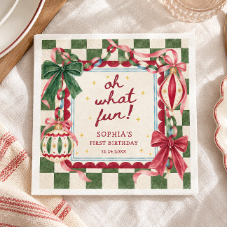 楽しいクリスマスの誕生日 スタンダードカクテルナプキン