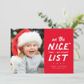 楽しいクリスマスの赤い写真1枚のリスト シーズンカード (スタンド正面)