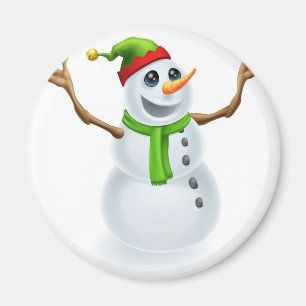 楽しいクリスマスの雪だるま マグネット