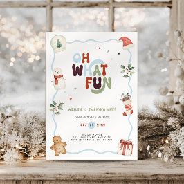 楽しいクリスマスの1歳の誕生日招待状 少年 招待状