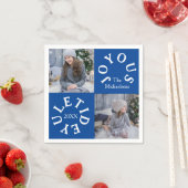 楽しいクリスマスの2枚の写真 スタンダードカクテルナプキン (インサイチュ)