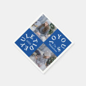 楽しいクリスマスの2枚の写真 スタンダードカクテルナプキン (角)