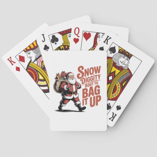 楽しいクリスマスのSnow Diggity Bout to Bag It Up トランプ (裏面)