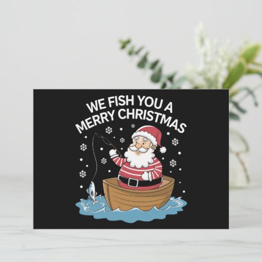 楽しいクリスマスをお過ごしください漁師釣り  シーズンカード (スタンド正面)