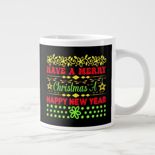 楽しいクリスマスを新年に迎える–65285 ジャンボコーヒーマグカップ (右)