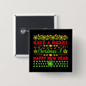 楽しいクリスマスを新年に迎える–65285 缶バッジ (正面&裏面)