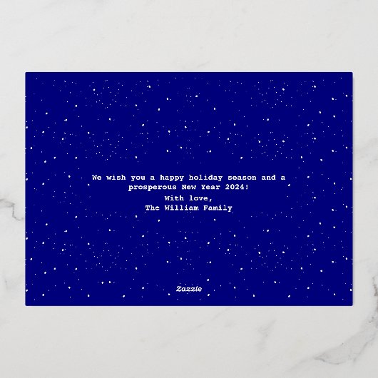 楽しいクリスマスを過賛美ごす|1枚の写真 箔シーズンカード (裏面)