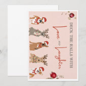 楽しいクリスマスを！　で伝えるクリスマスカード 招待状 (正面/裏面)